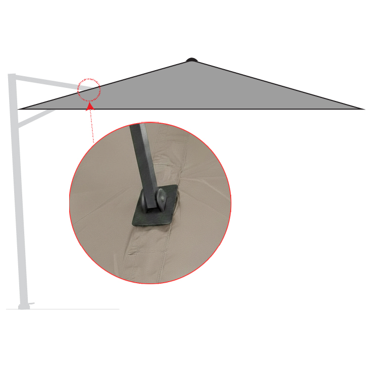 Draagarm door het doek