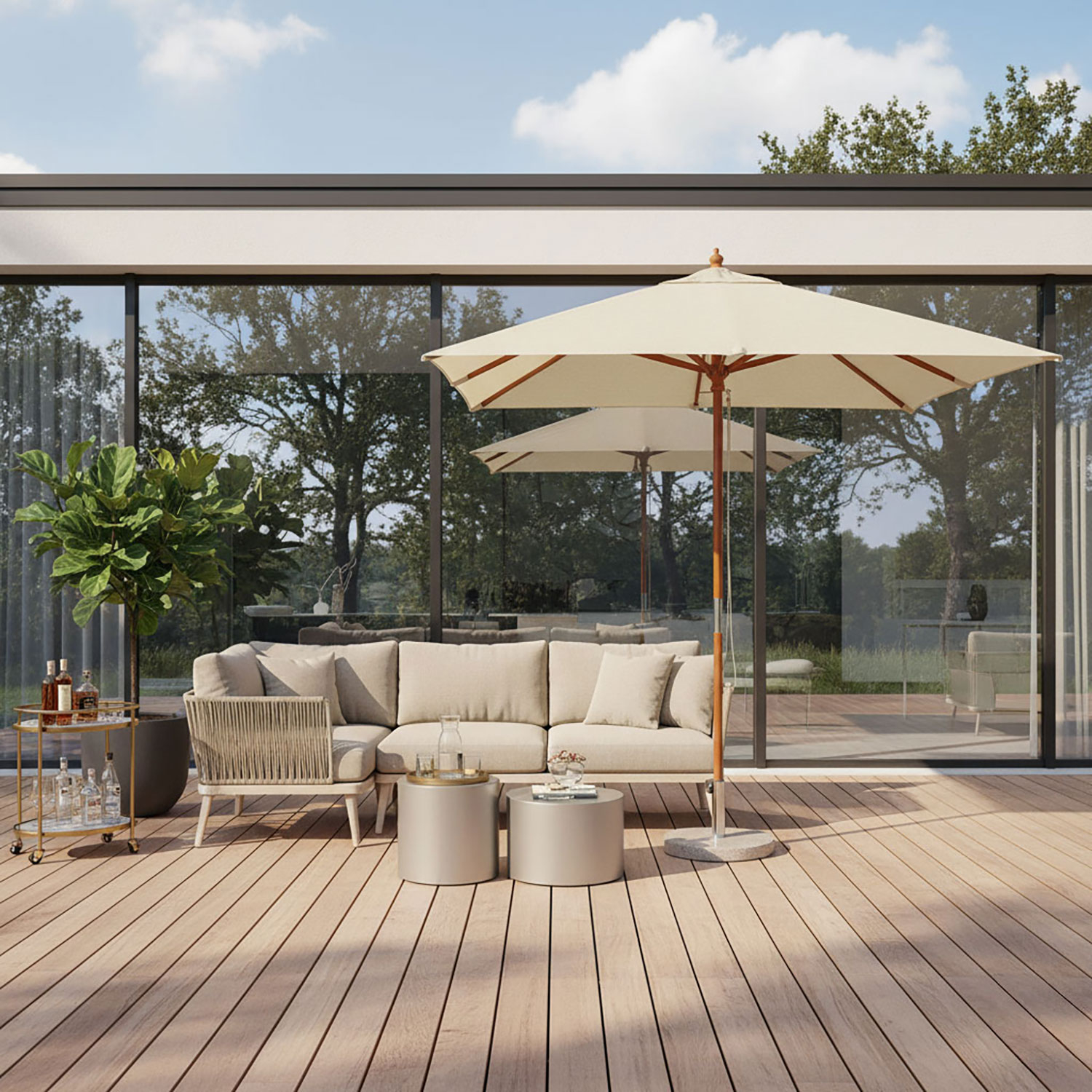 Houtstok-parasol-ecru-200x200cm-vierkant-Rhino