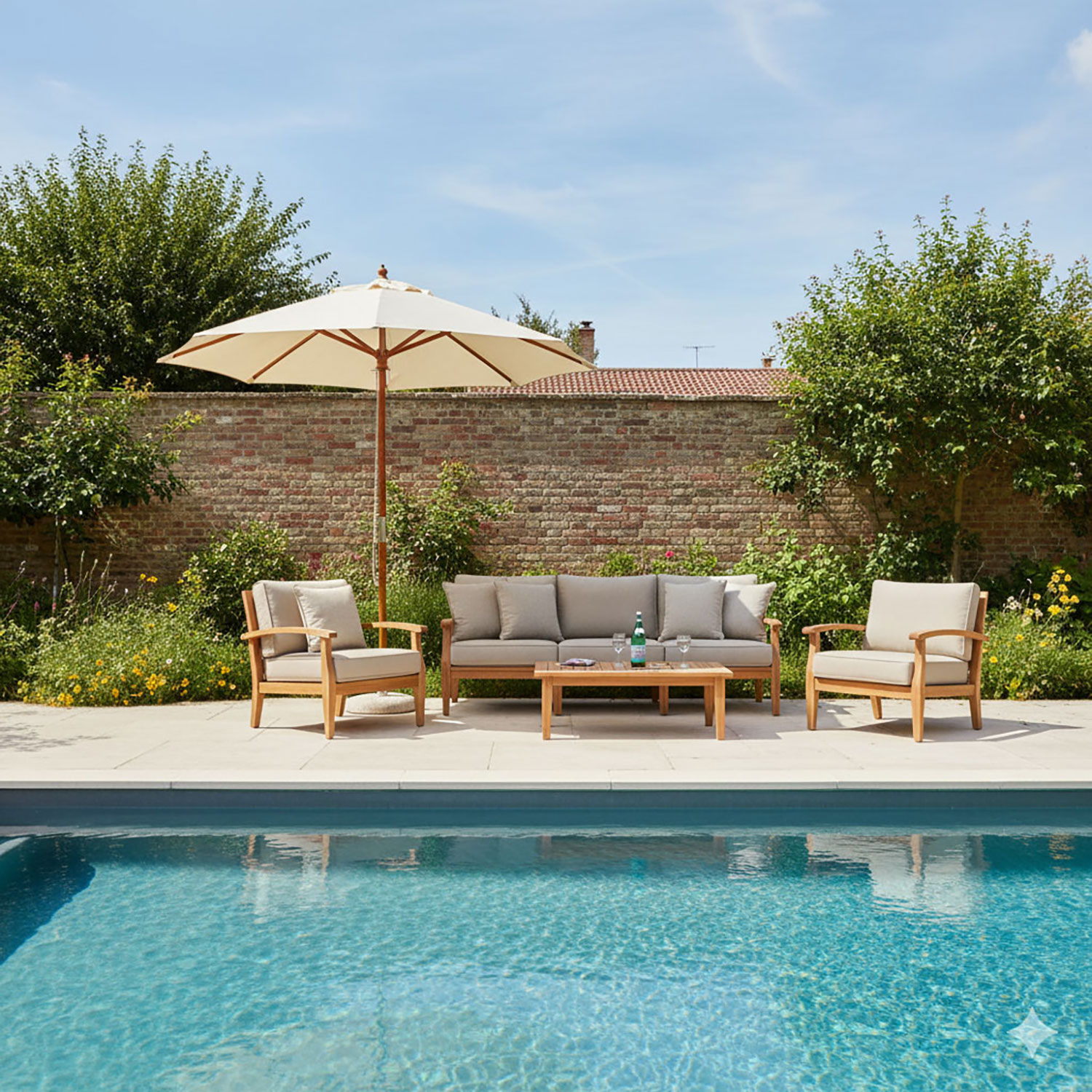 Houten parasol 2,5m Ecru Rhino Ica