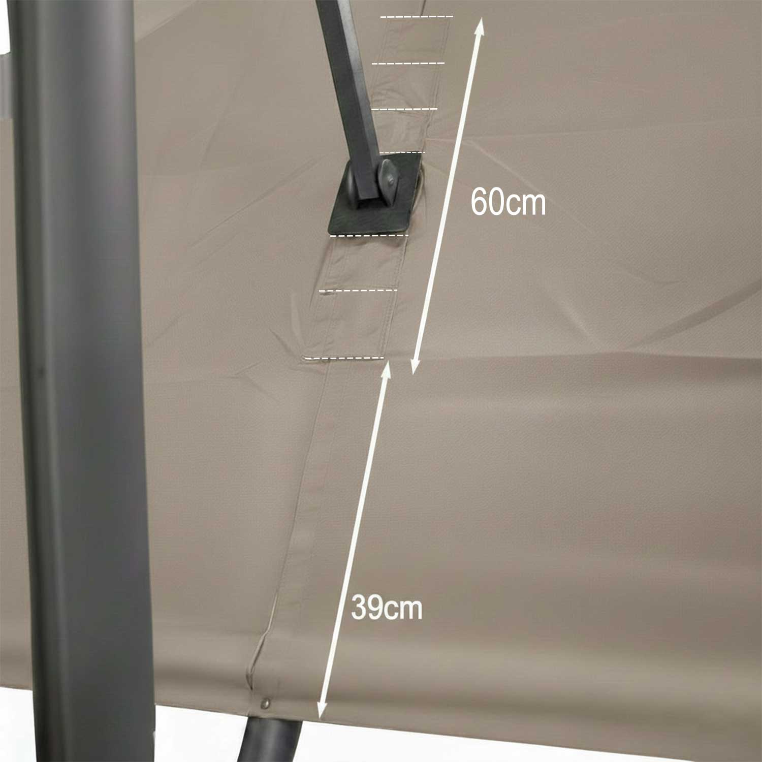 Zweefparasoldoek afmetingen klittenband