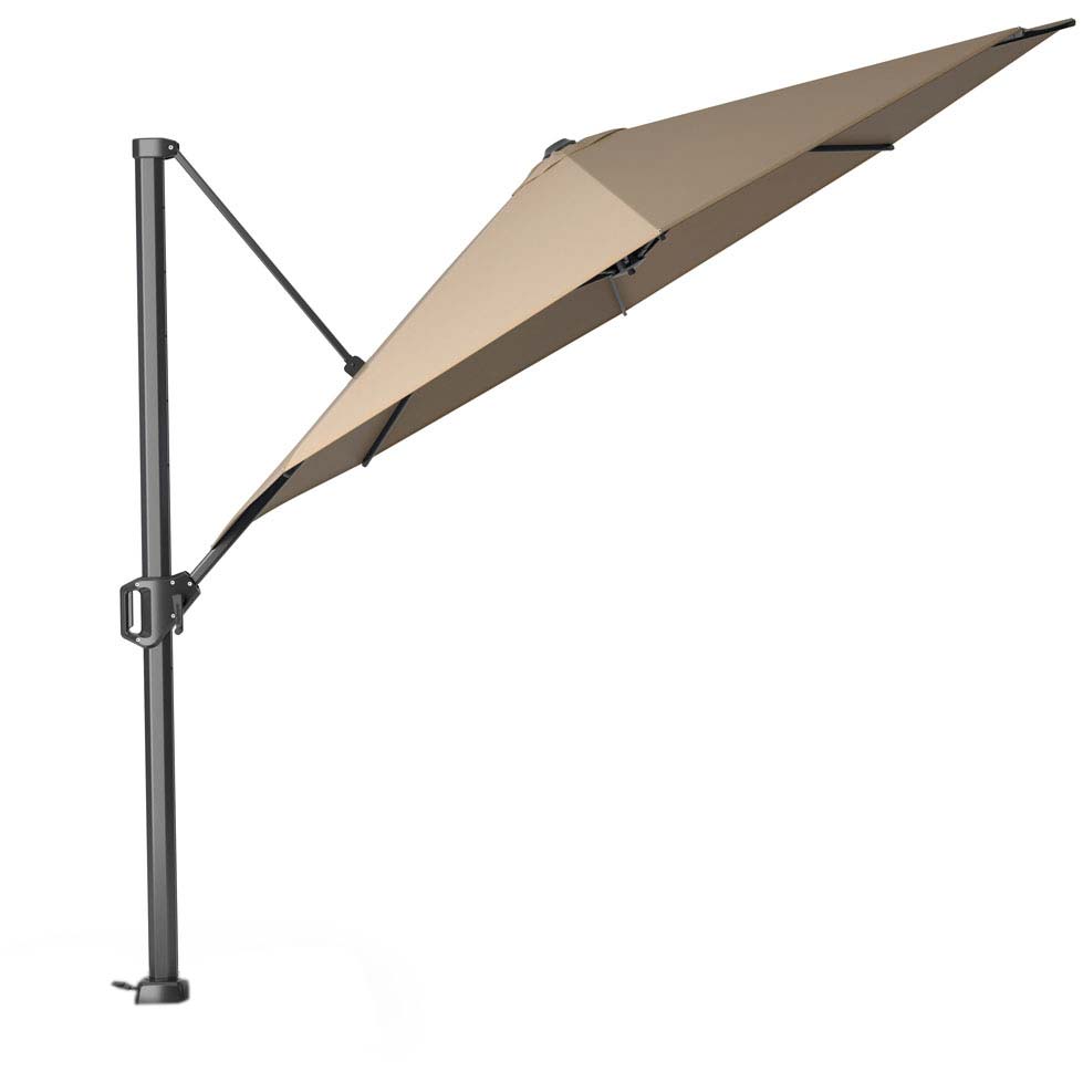Outsunny Parasol, Zweefparasol, Zwengelparasol Met Handkruk Rond Stalen Gebogen En Staande Stangen Polyesterweefsel Groen O 3 X 25 H M 2706494028