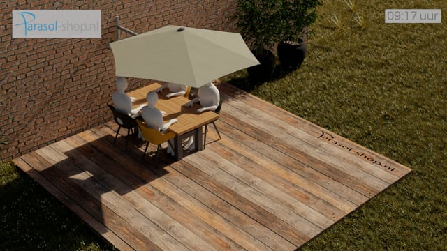 Parasoldoek (3 m) Paraplu vervangende luifel voor 6 armen/8 armen, tuinparasol vervanging doek schaduw paraplu hoes, voor terras achtertuin zwembad paraplu cantilever parasol (Groen, 3m/6-ribs