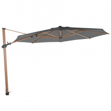 Zweefparasol Siesta premium 4-Seasons 350cm woodlook - (charcoal)