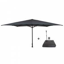 Parasol Moreno 400x400cm grey met verrijdbare vulvoet Rhino