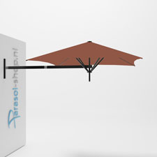 Paraflex muurparasol 200x200cm zwarte Neo arm - (Terra)