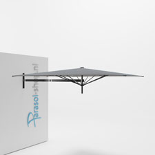 Paraflex muurparasol 230x230cm zwarte Neo arm - (Acqua)