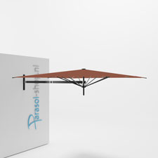 Paraflex muurparasol 230x230cm zwarte Neo arm - (Terra)