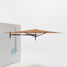 Paraflex muurparasol 230x230cm zwarte Neo arm - (Terra)