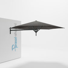 Paraflex muurparasol 300cm zwarte Neo arm - (Flanelle)
