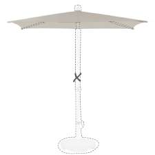 Stokparasoldoek Glatz Alu-smart - 210x150cm rechthoek (Stofklasse 2) ash