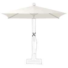 Stokparasoldoek Glatz Alu-twist - 210x150cm rechthoek (Stofklasse 2)