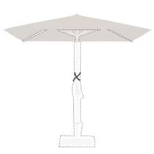 Stokparasoldoek Glatz Alu-twist - 250x200cm rechthoek (ash)