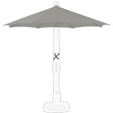 Stokparasoldoek Glatz Alu-twist - 300cm rond (Stofklasse 4) smoke
