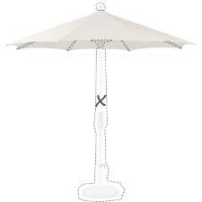 Stokparasoldoek Glatz Alu-twist - 330cm rond (Stofklasse 2)