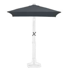 Stokparasoldoek Madison Borneo 200x200cm vierkant (grey)