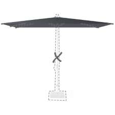 Tweedekans - Stokparasoldoek Riva 300x200cm rechthoek (Zwart)