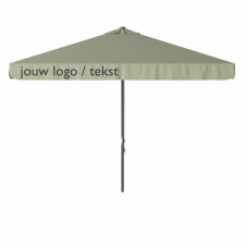 Parasol Quito 300x300cm (Sage green) met bedrukking