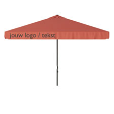 Parasol Quito 350x350cm (Terra) met bedrukking
