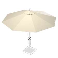 Stokparasoldoek Rhino 300cm rond off-white (polyester)