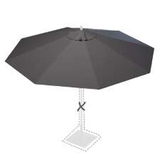 Stokparasoldoek Rhino 300cm rond dark grey (olefin)