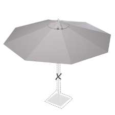 Stokparasoldoek Rhino 300cm rond Light grey (olefin)