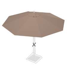 Stokparasoldoek Rhino 300cm rond Taupe (polyester)
