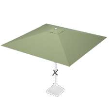 Stokparasoldoek Rhino 300x300cm vierkant Emerald (polyester)