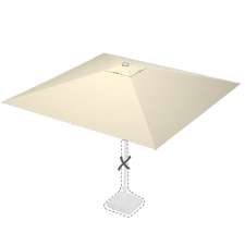 Stokparasoldoek Rhino 300x300cm vierkant off-white (polyester)