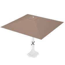 Stokparasoldoek Rhino 300x300cm vierkant Taupe (polyester)