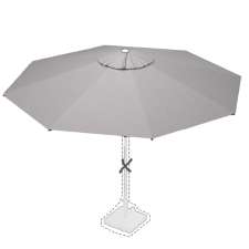 Stokparasoldoek Rhino 350cm rond Light grey (olefin)