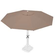 Stokparasoldoek Rhino 350cm rond Taupe (polyester)