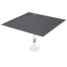 Stokparasoldoek Rhino 350x350cm vierkant dark grey (polyester)