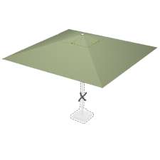 Stokparasoldoek Rhino 350x350cm vierkant Emerald (polyester)