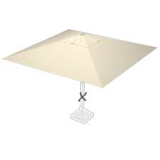 Stokparasoldoek Rhino 350x350cm vierkant Off-white (polyester)