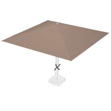 Stokparasoldoek Rhino 350x350cm vierkant Taupe (polyester)