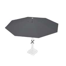 Stokparasoldoek Rhino 400cm rond Dark grey (polyester)