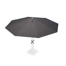 Stokparasoldoek Rhino 400cm rond Dark grey (olefin)