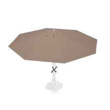 Stokparasoldoek Rhino 400cm rond Taupe (polyester)