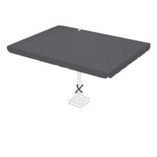 Stokparasoldoek Rhino 400x300cm rechthoek dark grey met volant (polyester)