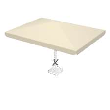 Stokparasoldoek Rhino 400x300cm rechthoek Off-white met volant (polyester)