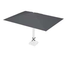 Stokparasoldoek Rhino 400x300cm rechthoek dark grey (polyester)