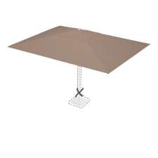 Stokparasoldoek Rhino 400x300cm rechthoek Taupe (polyester)
