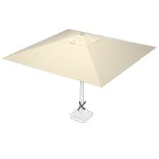 Stokparasoldoek Rhino 400x400cm vierkant Off-white (polyester)