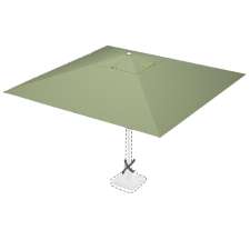 Stokparasoldoek Rhino 400x400cm vierkant Emerald (polyester)