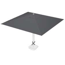 Stokparasoldoek Rhino 400x400cm vierkant Dark grey (polyester)