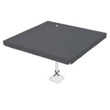 Stokparasoldoek Rhino 400x400cm vierkant dark grey met volant (polyester)