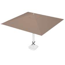 Stokparasoldoek Rhino 400x400cm vierkant Taupe (polyester)