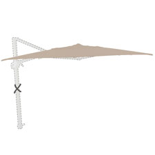 Zweefparasoldoek Hacienda - 300x400cm rechthoek (Sand)
