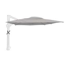 Zweefparasoldoek Hacienda - 300x400 rechthoek (mid grey)