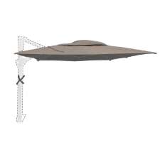 Zweefparasoldoek Hacienda - 300x400cm rechthoek (taupe)